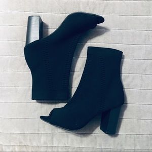 Peep Toe Sock Boots